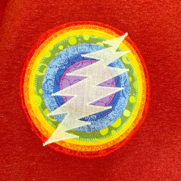 Grateful Dead Tops - hemp Orvis rainbow SYF pride bolt stealie patch XL